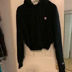 Crop champion hoodie reverse weave black